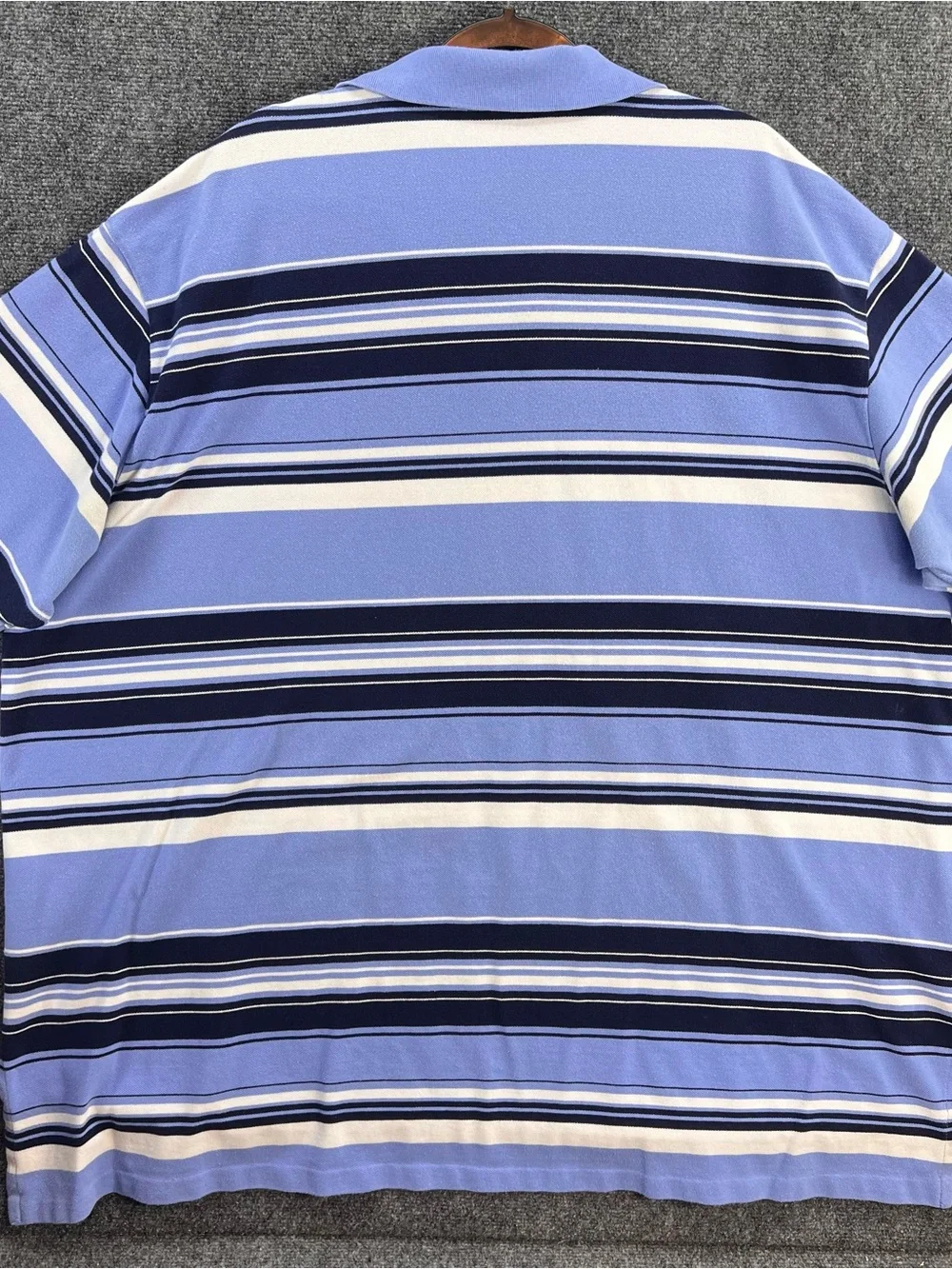Polo Ralph Lauren Polo Shirt Mens 4XB Blue Striped Cotton Pique Pony Logo Preppy